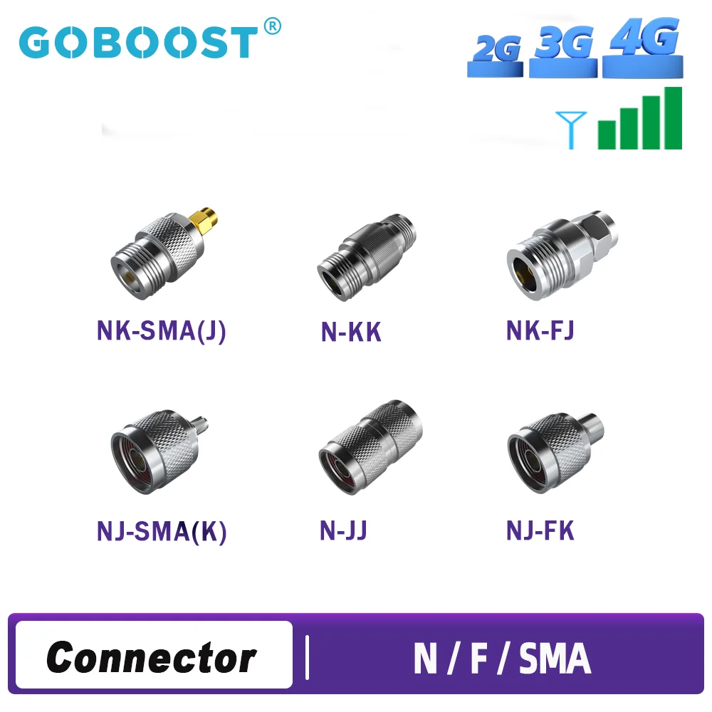 

GOBOOST RF Coaxial Adapter N Male to F female or N female to SMA male Connector for 2G 3G 4G Signal Repeater Booster Amplifier