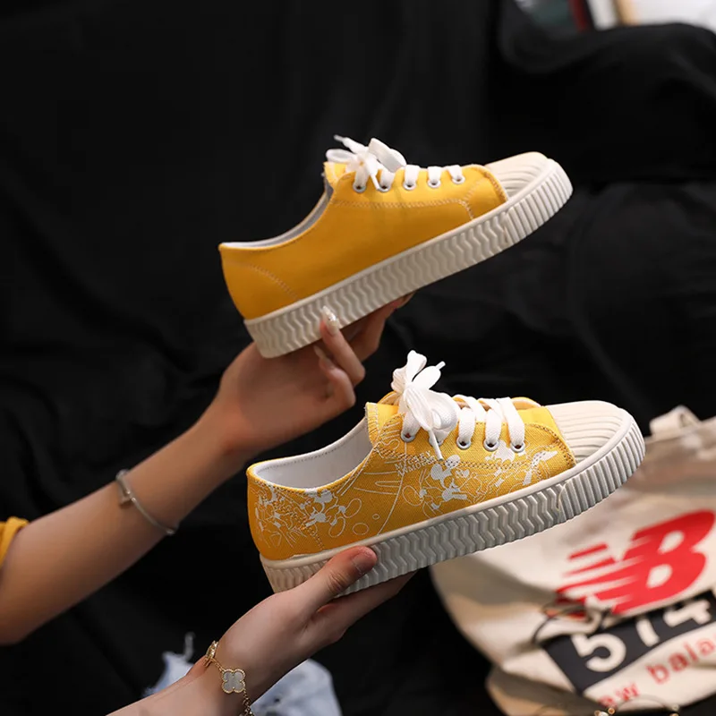 

INS Korean-style Canvas Shoes Women's 2019 Trendy Shoes Street Snap Biscuit Shoes Retro Hong Kong Flavor Cloth Shoes Online Cele