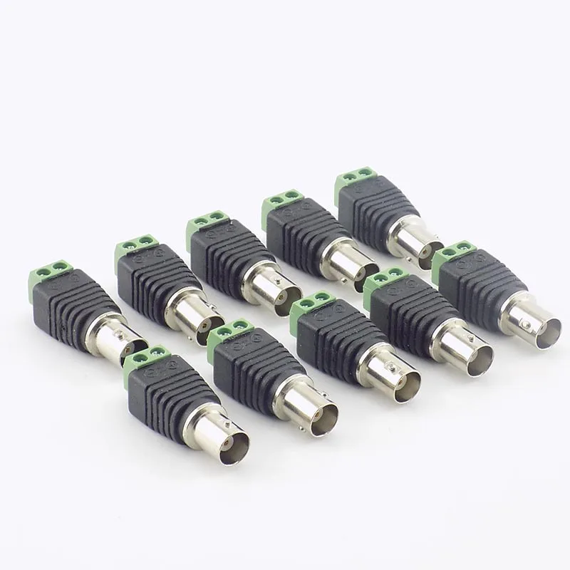 

100pcs BNC Female Connectors Coax Cat5 cable Video Balun Connector Plug Adapter BNC Plug UTP for CCTV Camera J17