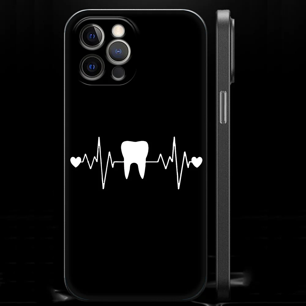 13 pro max case Phone Case For iPhone 13 12 11 Pro MAX XR X SE XS 7 8 Plus Luxury iPhone13 Capa Silicone Black Cover Fundas Dentist Teeth Tooth case for iphone 13 pro max