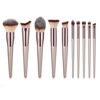 

New Women'S Fashion Brushes Champagne Makeup Brushes For Foundation Powder Blush Eyeshadow Concealer Lip Eye Cosmetics Beauty To