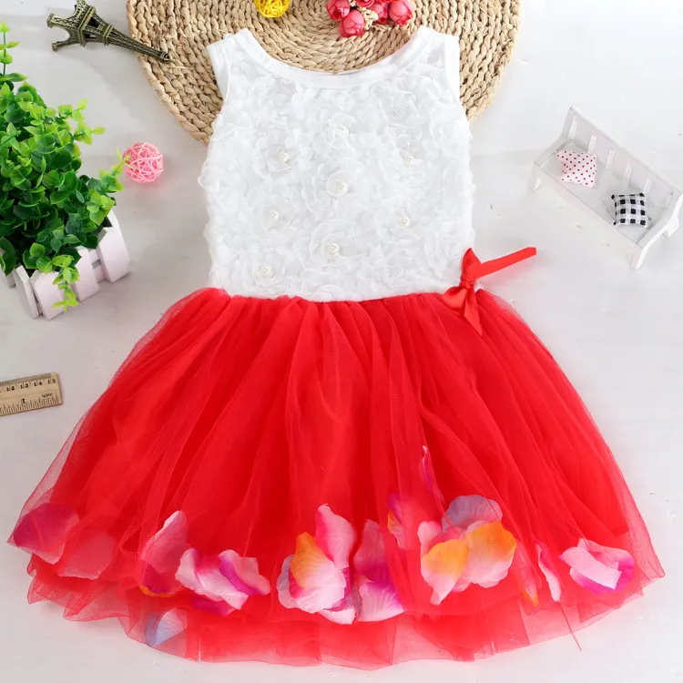 

Toddler Infant Bowknot Tutu Petals Tulle Dresses Baby Girls Flower Gown Outfits Kids Dresses For Girls Clothing Girls Dress Girl