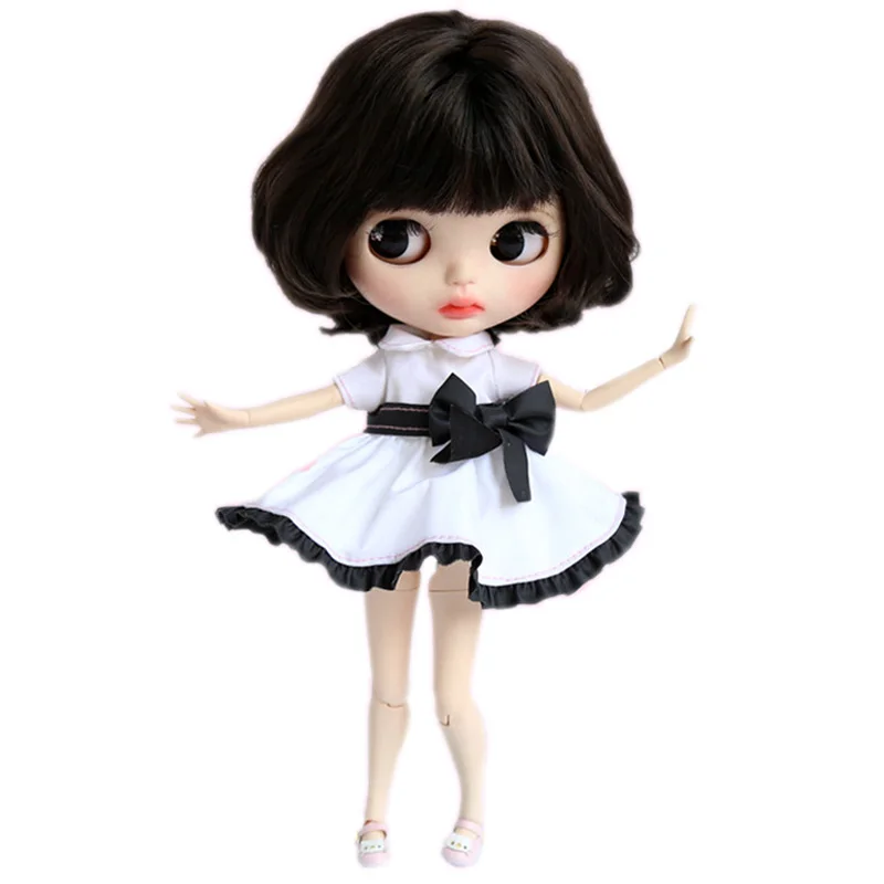 

Белая кожаная юбка-пачка для шарнирной куклы Blythe, 1/6