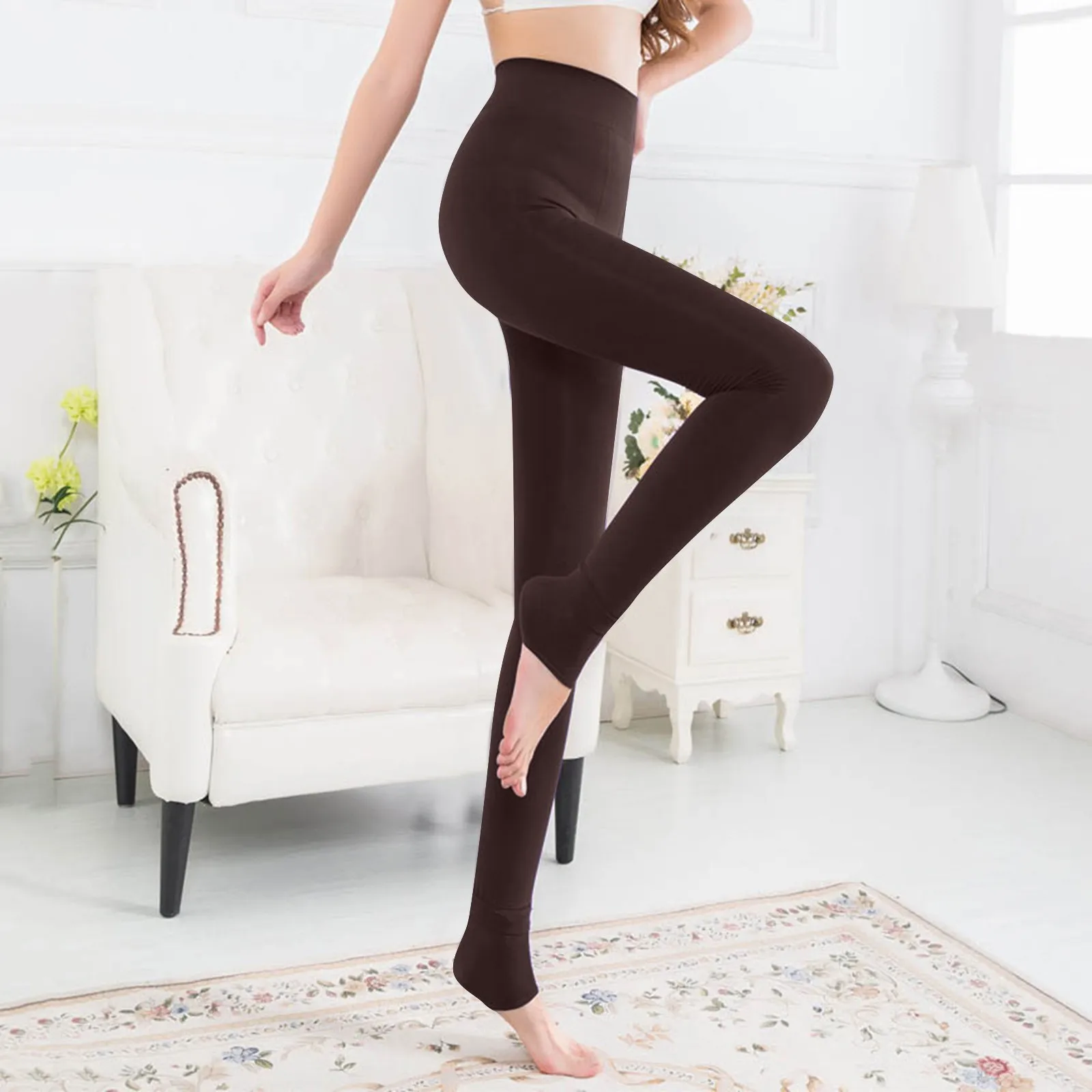 Woman Black Leggins Winter Fleece Lined Thick Warm Step Pants Leggings  Fashion Women Slim High Waist Stretch Tights Trousers