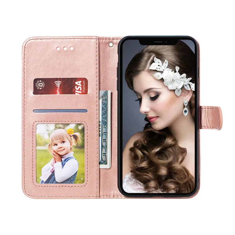 Кожаный чехол-бумажник с откидной крышкой для iphone 11Pro max X xs xr 6 6s 7 8plus 5se Бабочка Медведь стильный Магнит Флип кожаный чехол