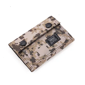 

Camouflage Canvas Card Wallet Men New Casual Army fan Card Cover Purse Waterproof Short Three fold Storage Credit Card Holder
