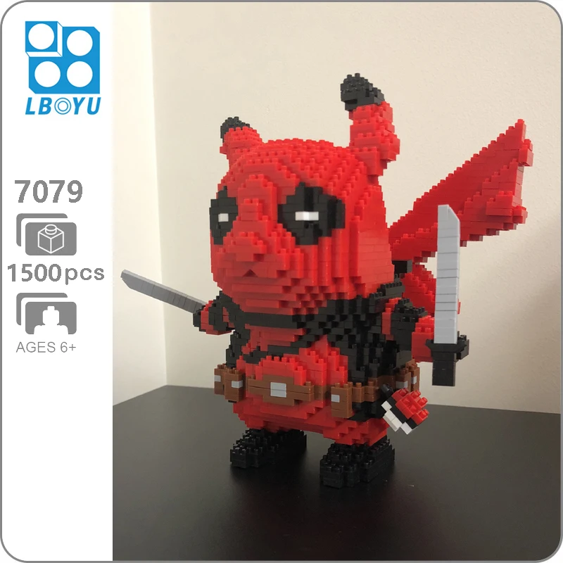 

Boyu 7079 Marvel Deadpool Pikachu Hero DIY 3D Model Mini Small Blocks Diamond Building Toys for Children no Box