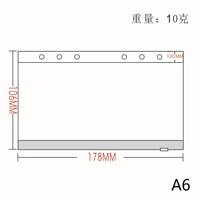 Vividcraft стандартный прозрачный ПВХ клип файл на молнии сумки Сумка A6 A7 коллекция файл 6 отверстий Poker A5 пластик для Ki N7U8