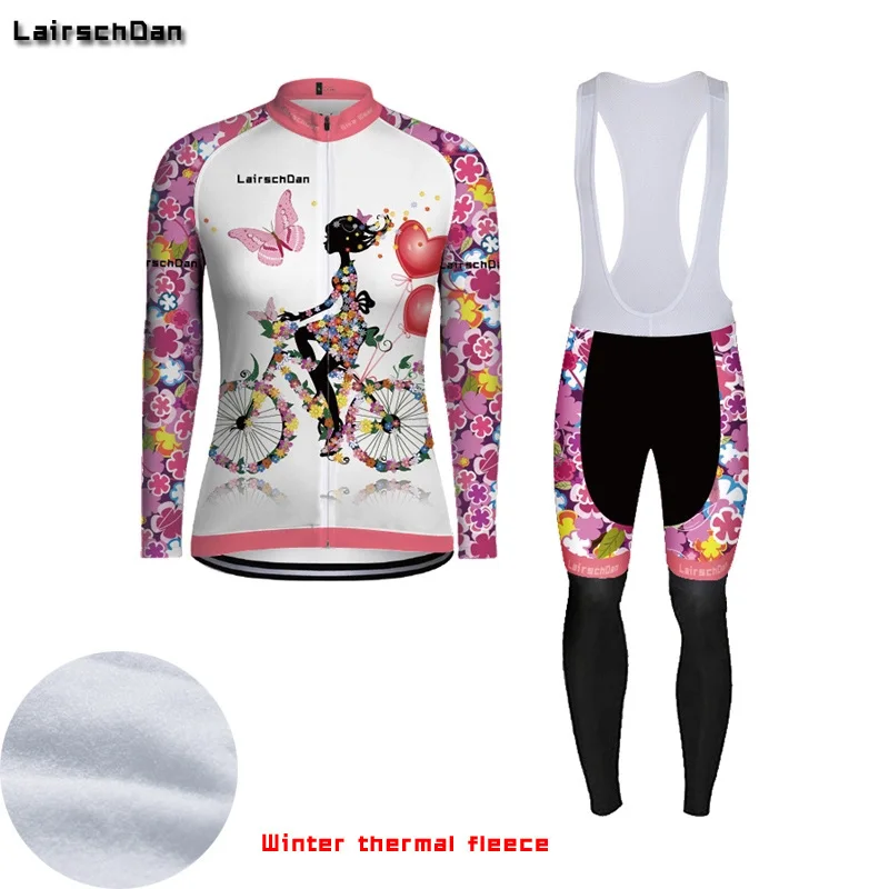

SPTGRVO LairschDan new pro pink cycling winter jersey women clothing sets road bike jersey kit maillot thermal fleece mtb outfit