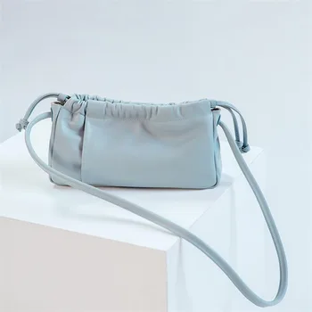 

2020 Spring and Summer Korean-style lady Bags Solid Color Magnetic Snap Pleated Hand Shoulder Armpit Bag
