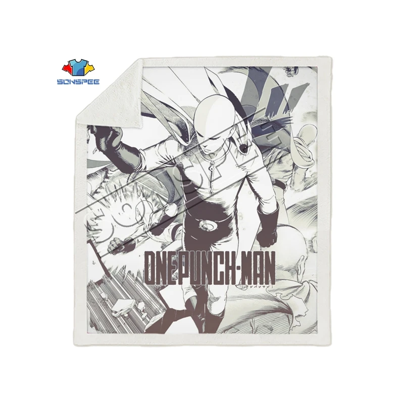 Аниме One PUNCH-MAN, Супермен, диван для путешествий, молодежное постельное белье, набивное одеяло с рисунком, покрывало для мальчиков и девочек, одеяло для путешествий