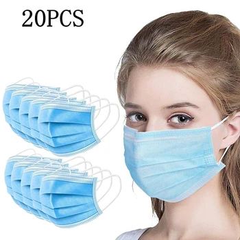 

In Stock!Hot 20pcs Protective Mask Non-woven Dust Mask Disposable Mouth Mask 3-layer Anti-Dust Tattoo Face Masks