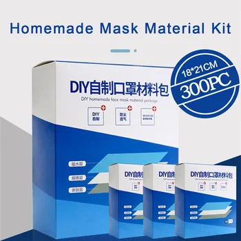 

100/200/300Pcs DIY Mouth Mask Material Set Face Mask Making Kit Melt-blown Non-woven Fabric Mask Self-Made Mask Material Set