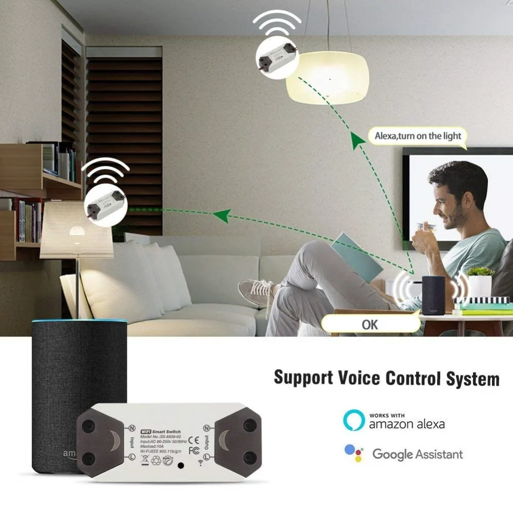 Tuya WIFI Smart DIY Switch ,WIFI Breaker, Turn Your light to Smart Control, Smar