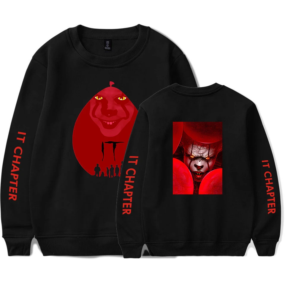 

Latest Horror Movie It: Chapter Two Sweatshirt Men/Women Joker Sweatshirt Boys/Girls Harajuku Round Neck Black It Chapter 2
