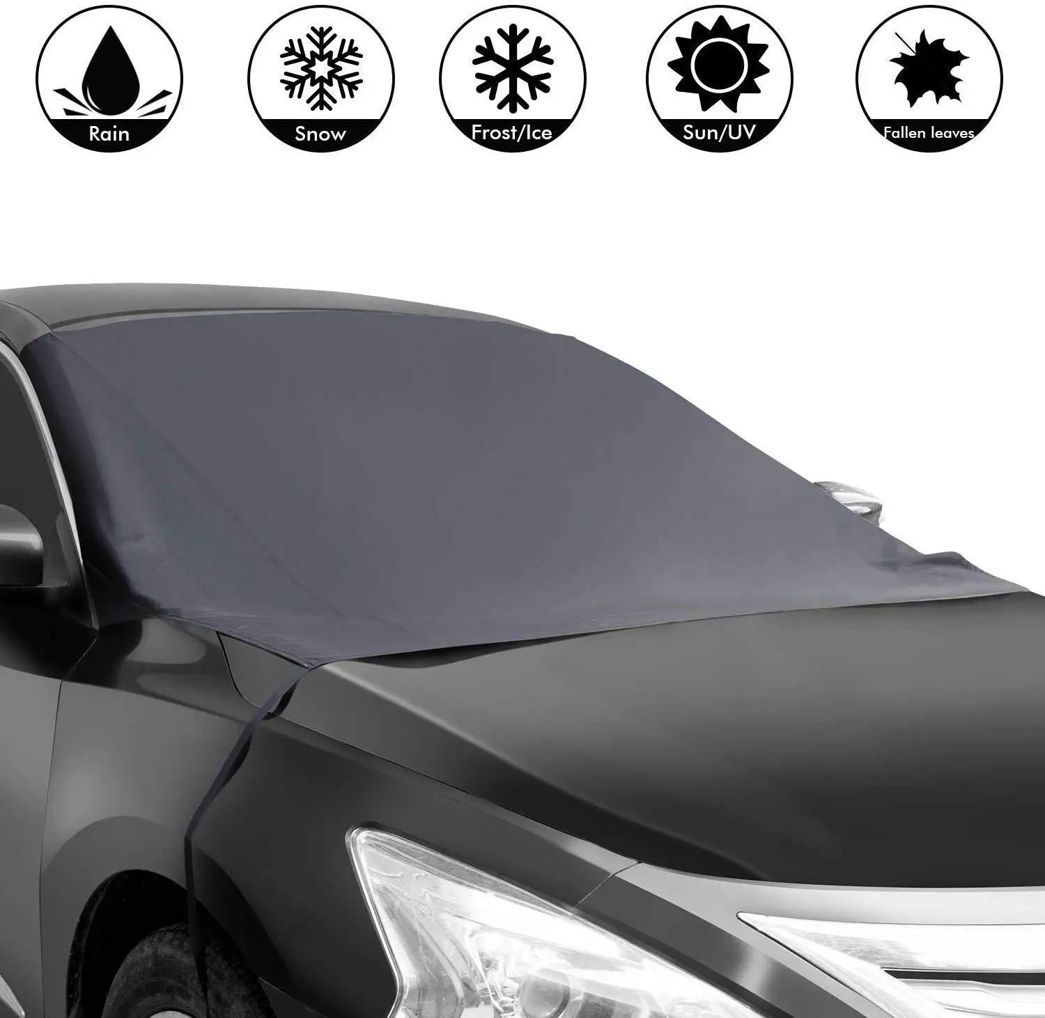 

Car Front Glass Sun Visor Half Cover Car Cover Anti-frost Umbrella Sunscreen Anti-snow Magnetic Car Cover