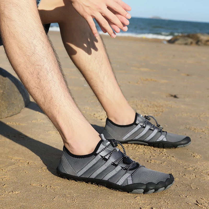 Мужская пляжная водонепроницаемая обувь большого размера; дышащая быстросохнущая обувь для плавания; уличная рыболовная прогулочная функциональная обувь с пятью пальцами