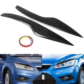 

Car Carbon Fiber Headlight Eyebrow Cover Trim Head Lamp Sticker for Ford/Focus MK2 Facelift 2008 2009 2010