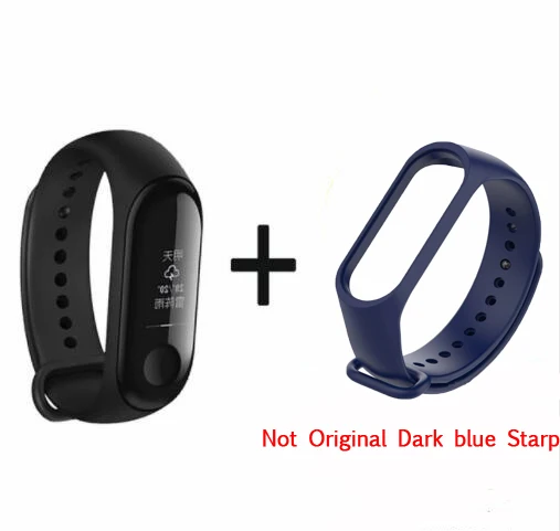 add Dark blue starp Xiaomi mi-браслет 3 Смарт-Браслет фитнес-браслет mi Band 3 большой сенсорный экран OLED частота сердечных сокращений Smartband - Цвет: add Dark blue starp