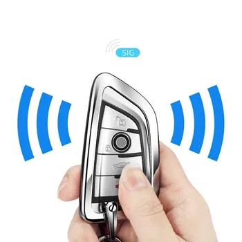 

Car Remote Flip Key Fob Shell Cover Case Carbon fiber+Galvanized Alloy for BMW X5 F15 X6 F16 G30 7 Series G11 X1 F48 F39