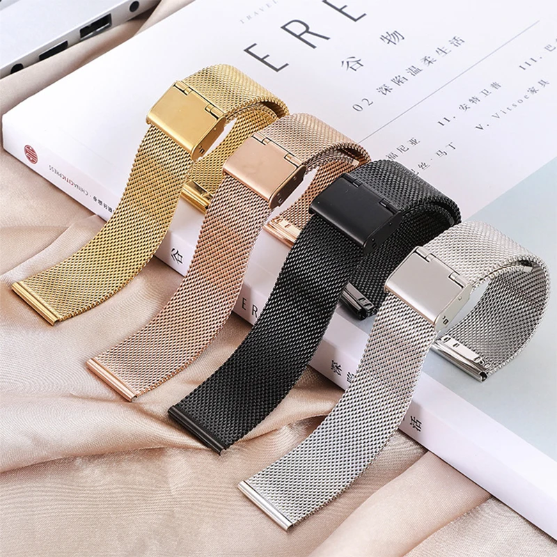 18 20 22mm Milanese Mesh Band For Garmin Venu 2 2S Sq Stainless Steel Watch Wrist Strap For Vivoactive 3 Music 4 4S Vivomove 3S
