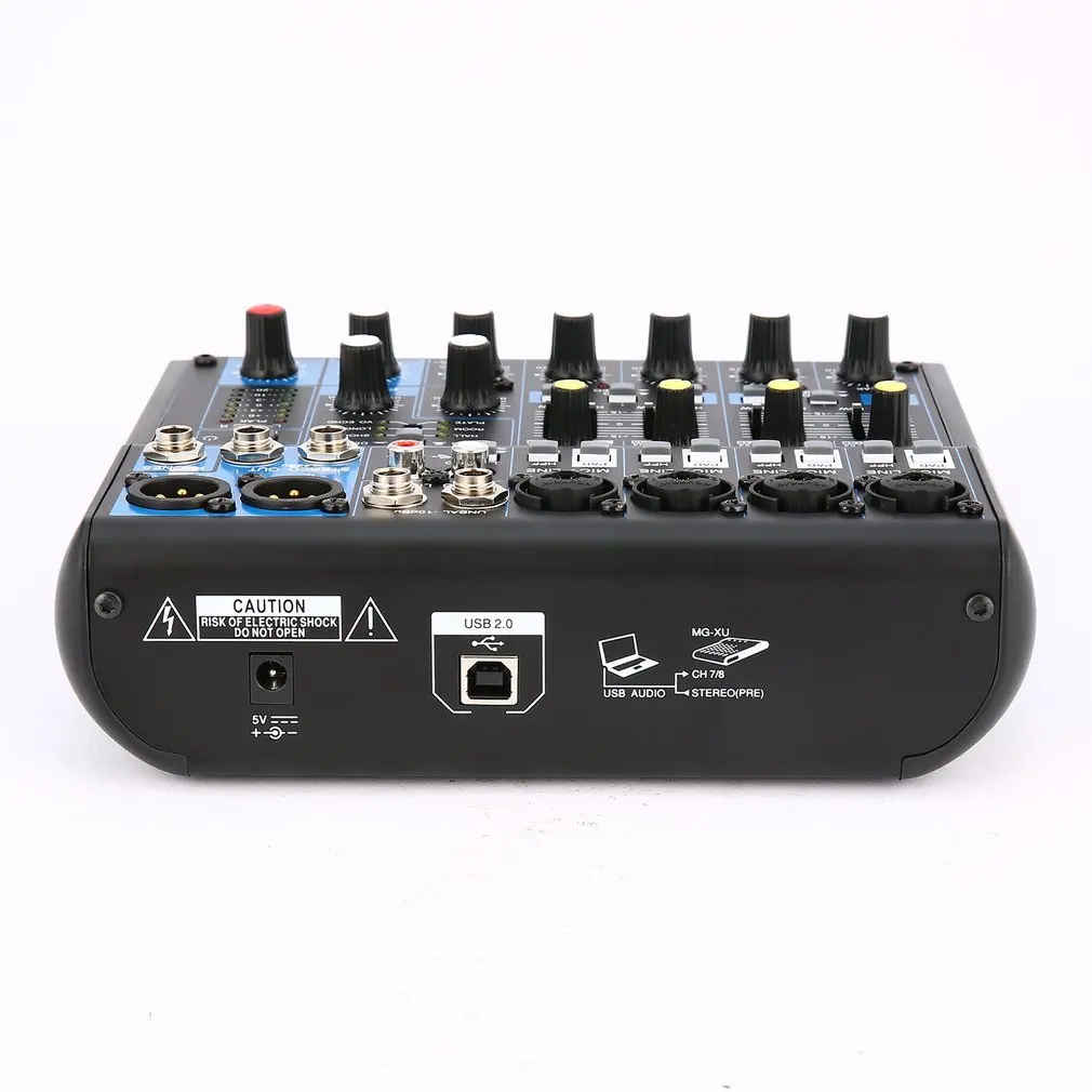 

8 Channel DJ Mixer Audio Professional Power Mixing Amplifier digital mixer USB Slot 16DSP +48V Phantom Power US Plug