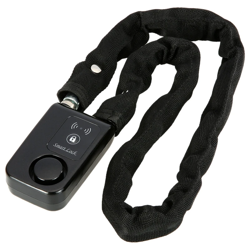 

Black Smart Chain Lock 80Cm Smart Waterproof Bluetooth Lock 110Db Latest Anti Theft Alarm Keyless Phone App Control Lock Access