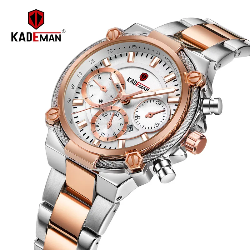 

2019 Ladies Watches Luxury Dress Bracelet Women Wristwatch 3TAM Full Steel Quartz Watch KADEMAN 2019 Fashion Casual Female Clock