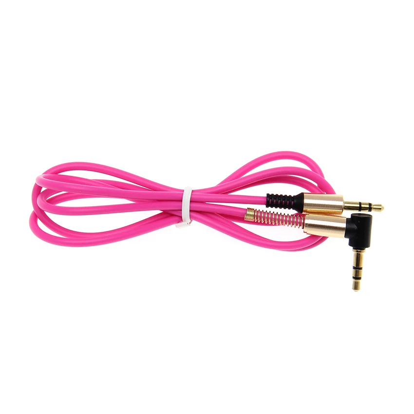 Good Quality 3 5mm Connector Audio Cable for IPhone Car Headphone Speaker Wire Line Aux Cord Bend to Straight Line 100pcs lot