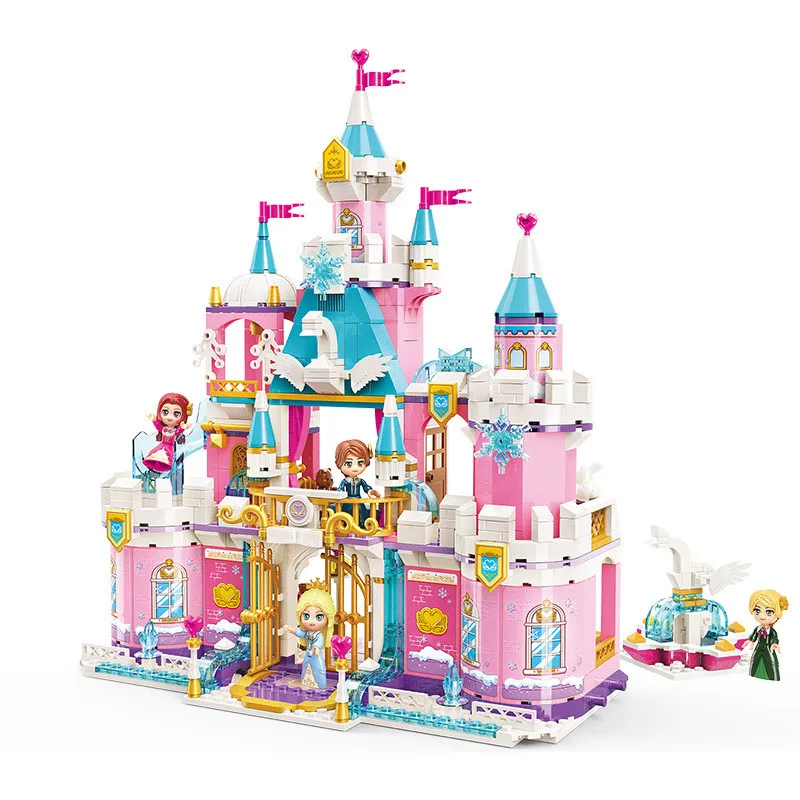 

801pcs Enlightenment Building Block 2616 Snow Swan Castle Princess Series Assembly Model Assembly Toy Gifts