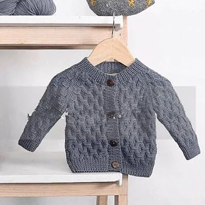 Демисезонный для малышей для маленьких мальчиков Комплекты одежды для девочек одежда с длинным рукавом Трикотажный кардиган, свитер, пальто, комбинезоны, детская одежда наборы для ухода за кожей - Цвет: gray jacket