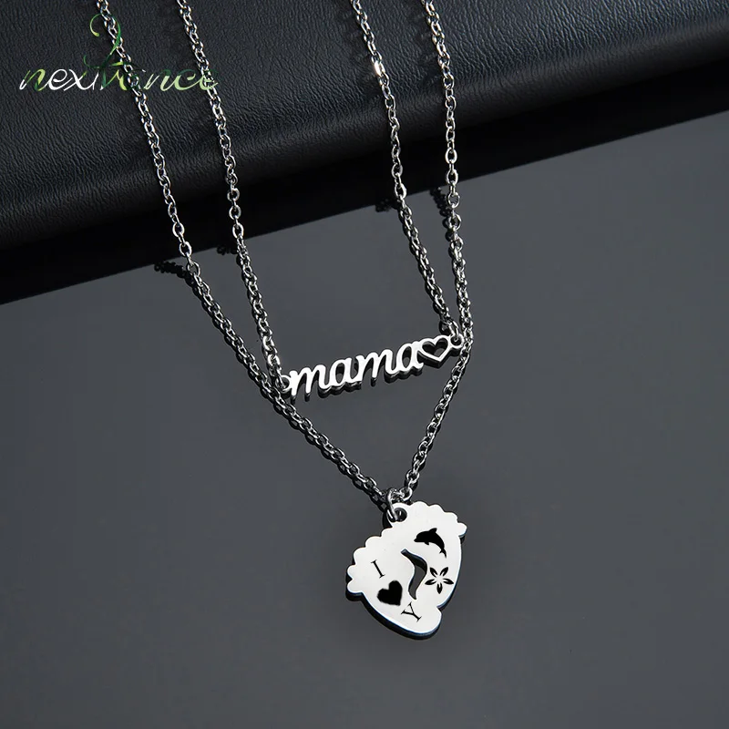 

Nextvance Personalized Name Feet Pendant Customized Feet Double Chain Necklace Stainless for Women Girlfriend Jewelry Gift