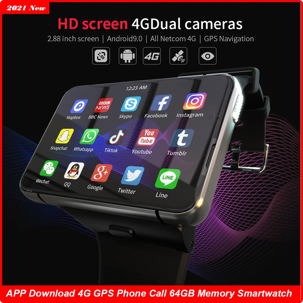 Reloj inteligente con WIFI para hombre y mujer Smartwatch con 4G + 46GB, 5G, aplicación Google VK, juegos de negocios, para Xiaomi, Huawei, Apple, IOS, 2021