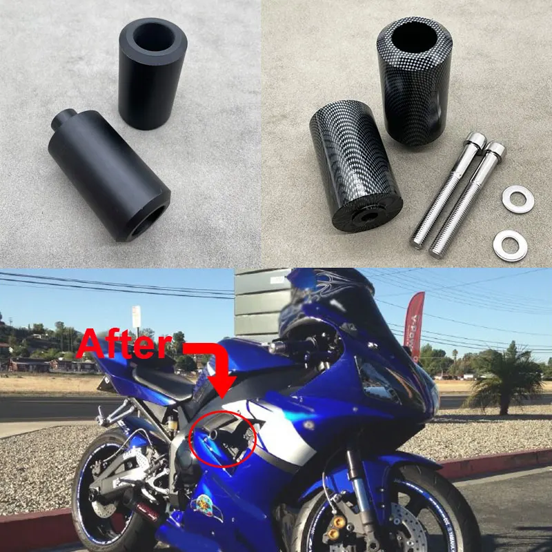 100% Brand New Motorcycle Parts Carbon No Cut Frame Sliders Crash