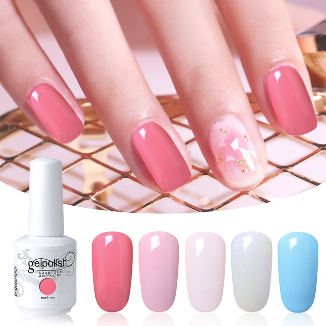 Elite99 Gelpolish Farbe Gel Nail art Polnischen 5 PCS 15ml Tränken Weg Vom UV LED Gel Lack Primer Nail art salon Maniküre Hybrid Set