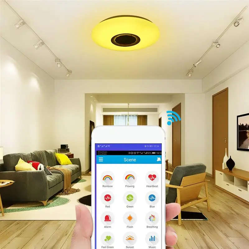 LED Full Color Bedroom Ceiling Light Modern Home 36W 60W Rgb Color APP Bluetooth Music Light Bedroom Lamps Smart Ceiling Lamp