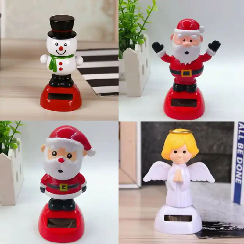 2019 Newest Hot 5 Types Cute Christmas Figures Solar Powered