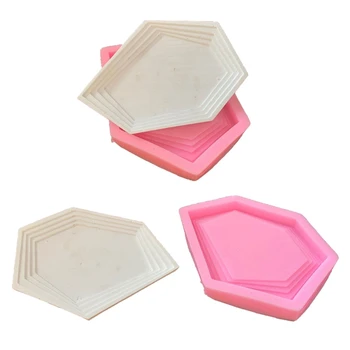 

Irregular Silicone Resin Tray Molds Geode Agate Platter Molds Hexagon Coaster Resin Molds Tray Plate Resin Mold Tools