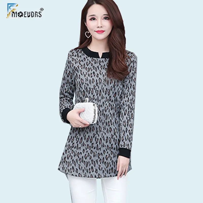 

Spring Winter Basic Mini Dresses Leopard Women Fashion Long Sleeve Casual Office Lady Basic Little Black Dress Tunic Design S323