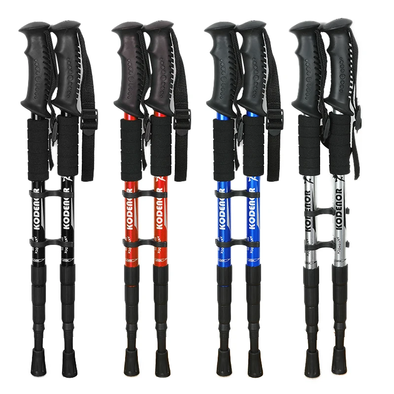 

Trekking Poles Telescopic Nordic Walking Poles Anti Shock Adjustable Outdoor Climbing Hiking Walking Aluminum Sticks 2 Pcs/lot