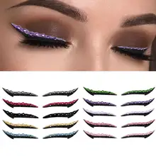 

1 pair Glitter Eyeliner Eyelash Sticker Waterproof Reusable False Eyelashes Eyeliner Stickers Double Eyelid Tape Cat Eye Makeup