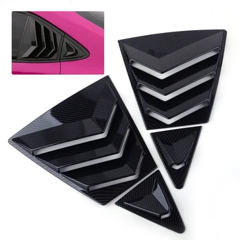 

CITALL 4Pcs Carbon Fiber Black Style ABS Rear Triangular Blinds Panel Cover Trim Fit for Toyota Corolla