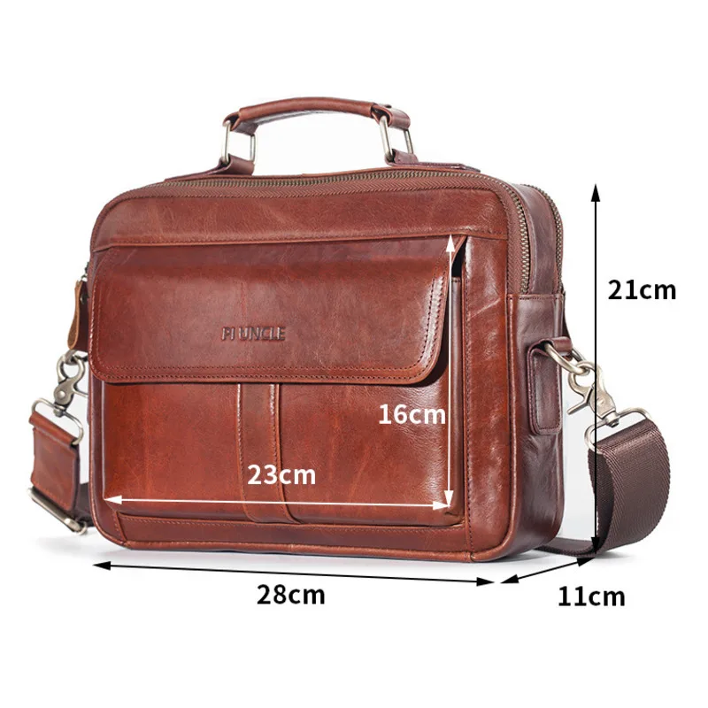 Qaulity Male Briefcase Genuine Leather Messenger Bag For Men Business Bag Vintage Designer Handbag Laptop Briefcase Bolso Hombre