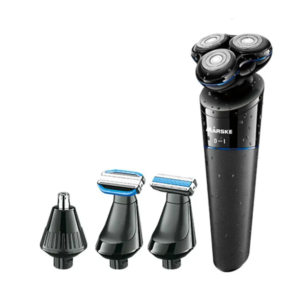 

4 in 1 Multifunction Electric Shaver IPX5 Waterproof Intelligent Anti-Pinch Rotary Shavers Nose Hair Trimmer Body Hair Remover