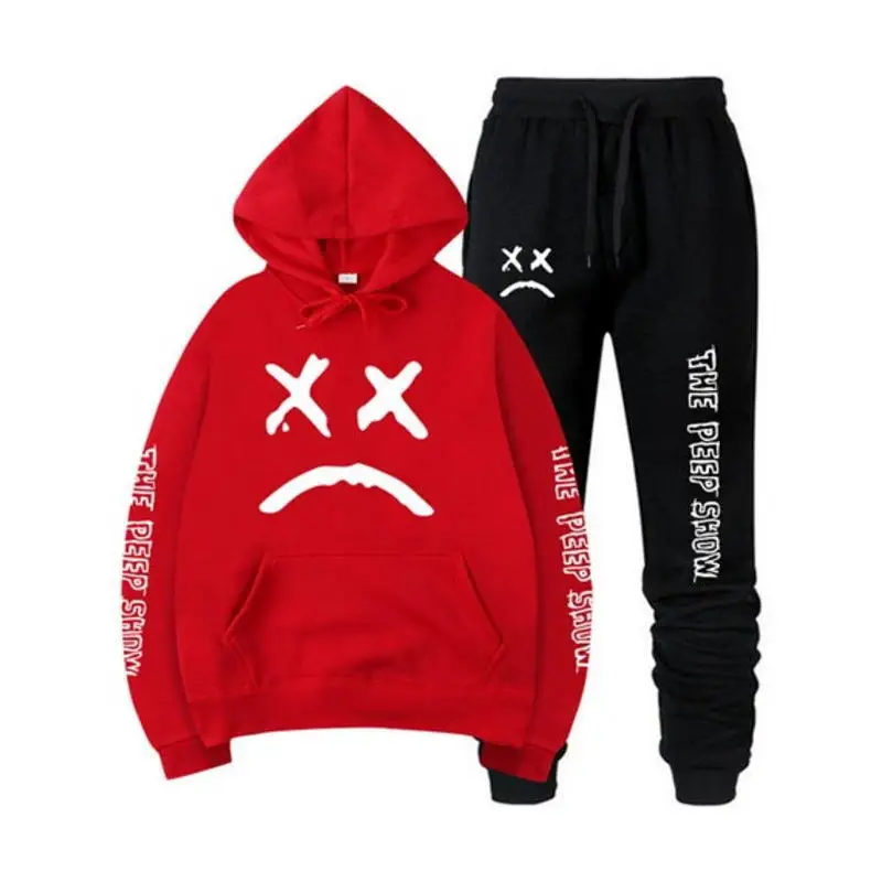 sun hoodie RIP Lil Peep Hoodies Sweatshirt + Sweatpants Suits Men Women Hip Hop Lil Peep Cry Baby Pullover Two Piece Set Sudaderas gray hoodie Hoodies & Sweatshirts