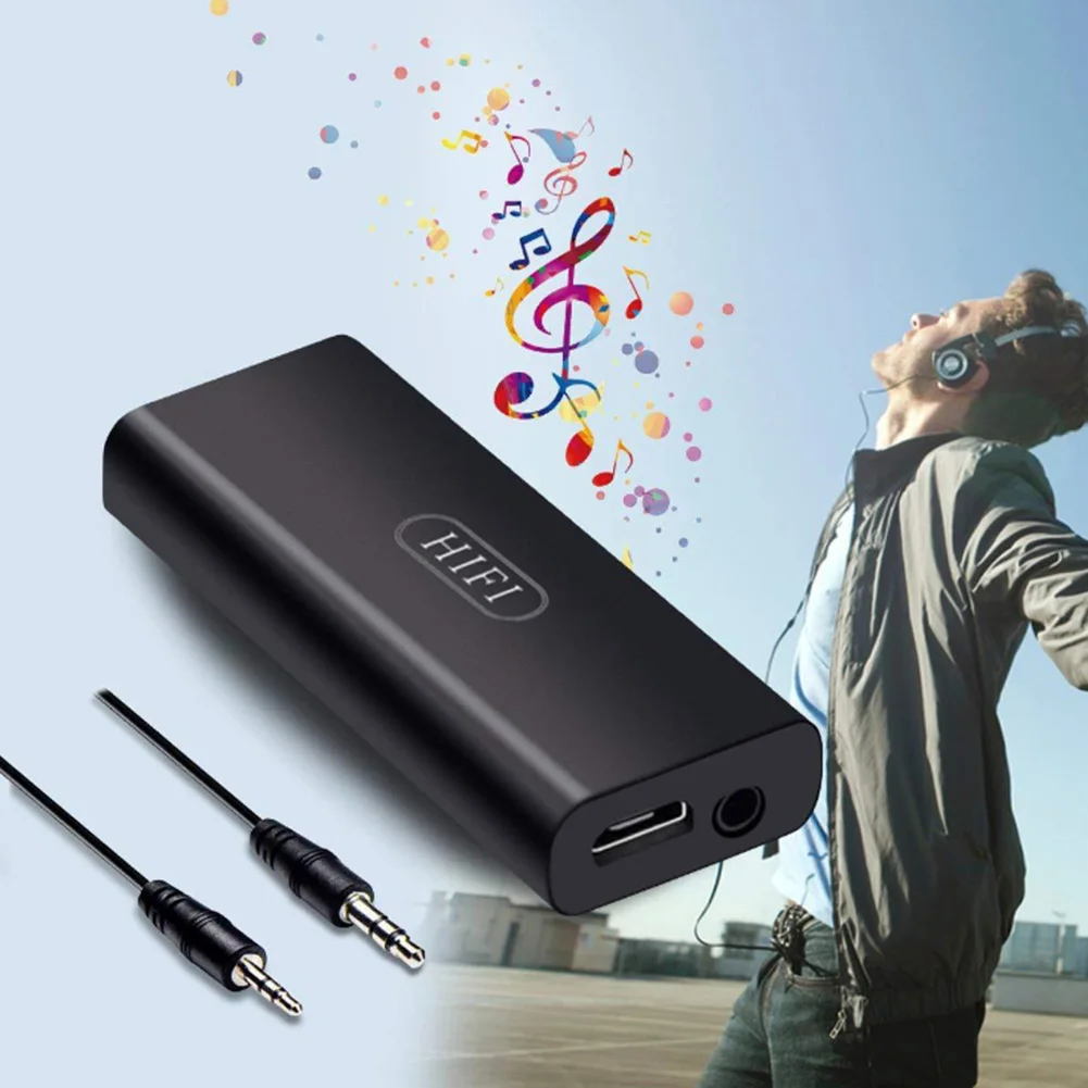 Rechargeable 3.5mm Portable Stereo For Phone Black Music Improver Mini Earphone HIFI Headphone Amplifier Home Powerful Audio