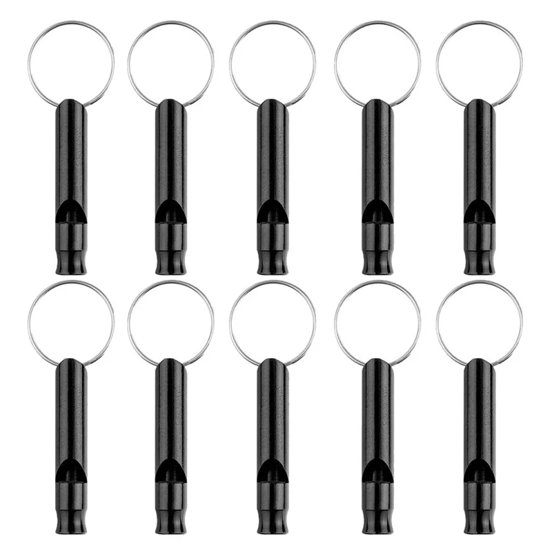 20 Pack Aluminum Whistle, Sports Whistle, Emergency Survival Whistles with Key Chain,Black