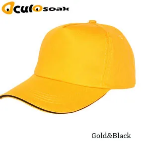 gold and black Модные Хлопковые бейсболки с логотипом Snapback простые одноцветные бейсболки для мужчин Gorras Мужская кепка 10 шт./партия - Цвет: gold and black
