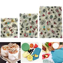 3 шт многоразовые пчелиный воск ткань для сохранения свежести пищи обертка крышка стрейч вакуумная пищевая пчелиная ткань кухонные инструменты обертка для хранения s