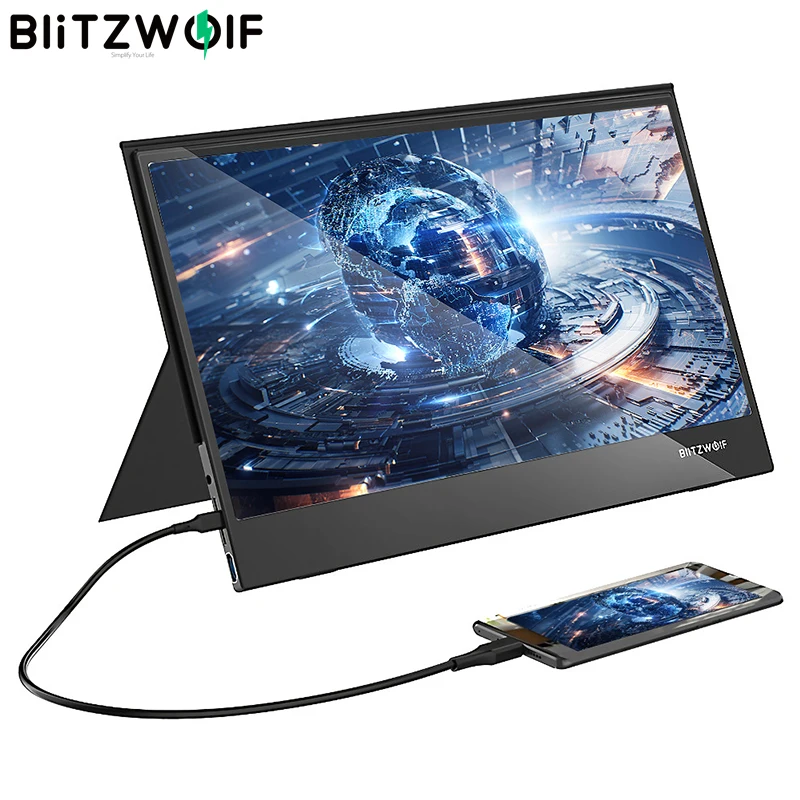 BlitzWolf BW-PCM5 15.6 Inch Touchable Portable Computer Monitor Gaming Display Screen for Smartphone Tablet Laptop Game Console |